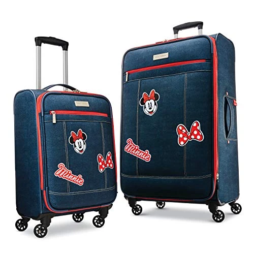 American Tourister Disney Softside Luggage With Spinner Wheels, Minnie Mouse Denim, Checked-Large 28-Inch 4 American Tourister Disney Softside Luggage With Spinner Wheels, Minnie Mouse Denim, Checked-Large 28-Inch - Image 2