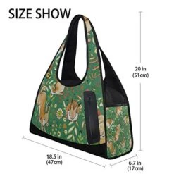 Gym Bag Green Bunny Rabbiter Leaf Easter Women Yoga Canvas Duffel Bag Crossbody Tennis Racket -Vera Bradley Shop 51sTZlxWjIL