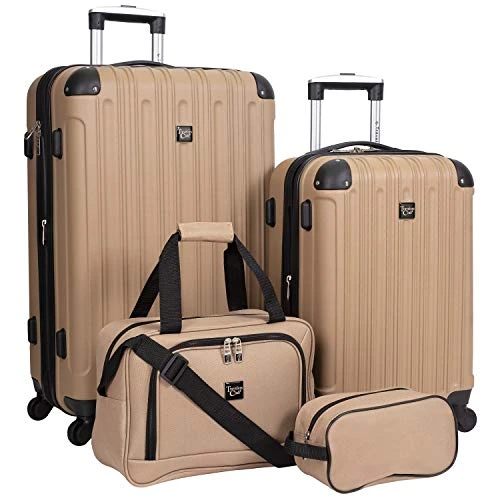 Travelers Club Midtown Hardside 4-Piece Luggage Travel Set, Tan 3 Travelers Club Midtown Hardside 4-Piece Luggage Travel Set, Tan