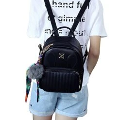 ABage Women's Leather Backpack Purse College Travel Casual Daypack Handbag, Black -Vera Bradley Shop 51tLN3xoWPL