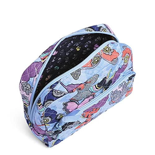 Vera Bradley Women's Large Cosmetic Makeup Organizer Bag, Butterfly By-Recycled Cotton, One Size 5 Vera Bradley Women's Large Cosmetic Makeup Organizer Bag, Butterfly By-Recycled Cotton, One Size - Image 3