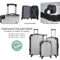Travelers Club Chicago Hardside Expandable Spinner Luggage, Silver, 3-Piece Set (20/24/28) 9 Travelers Club Chicago Hardside Expandable Spinner Luggage, Silver, 3-Piece Set (20/24/28) -Vera Bradley Shop 51uemhFlJtL