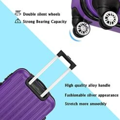 SSLine 3-in-1 Multifunctional Suitcase Luggage Set Large Capacity Traveling Storage ABS Expandable Spinner Hardside Suitcase Lightweight 4 Wheel Portable Travel Bag 20" / 24" / 28" Purple 12 SSLine 3-in-1 Multifunctional Suitcase Luggage Set Large Capacity Traveling Storage ABS Expandable Spinner Hardside Suitcase Lightweight 4 Wheel Portable Travel Bag 20" / 24" / 28" Purple -Vera Bradley Shop 51uyDJuJfCL