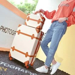 Classical Retro Rolling Luggage With Cosmetic Bag For Women Travel Carry On Trolley Suitcase,Pink2,20 12 Classical Retro Rolling Luggage With Cosmetic Bag For Women Travel Carry On Trolley Suitcase,Pink2,20 -Vera Bradley Shop 51vld5oMamL