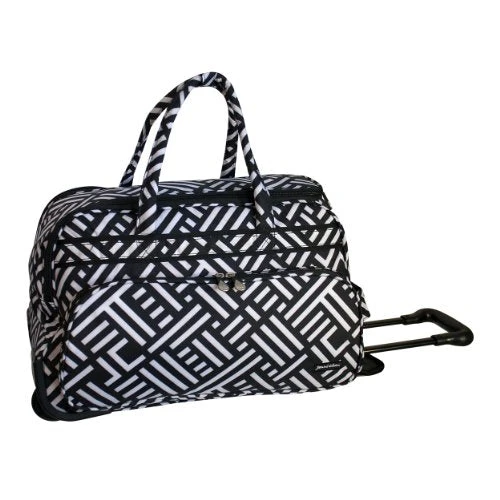 Jenni Chan Signature Deluxe Carry-All Rolling Duffel, Black/White, One Size 3 Jenni Chan Signature Deluxe Carry-All Rolling Duffel, Black/White, One Size