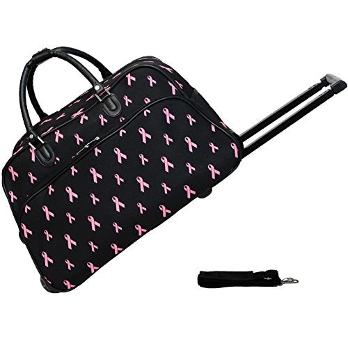 World Traveler 21-Inch Carry-On Rolling Duffel Bag, Pink Ribbon 3 World Traveler 21-Inch Carry-On Rolling Duffel Bag, Pink Ribbon