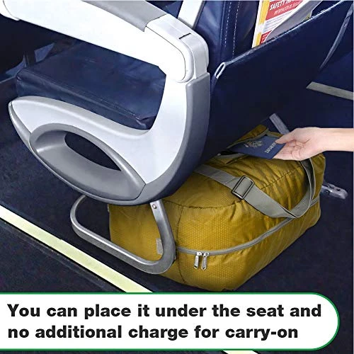 Wandf Foldable Travel Duffel Bag Luggage Sports Gym Water Resistant Nylon (Yellow) 7 Wandf Foldable Travel Duffel Bag Luggage Sports Gym Water Resistant Nylon (Yellow) - Image 5