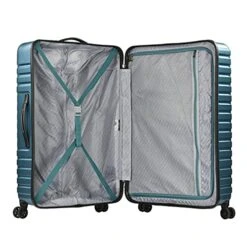 U.S. Traveler Boren Polycarbonate Hardside Rugged Travel Suitcase Luggage With 8 Spinner Wheels, Aluminum Handle, Teal, 2-Piece Set -Vera Bradley Shop 51wQ8anjJZS
