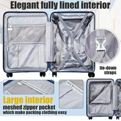 COOLIFE Luggage Expandable(only 28”) Suitcase 3 Piece Set PP Material With TSA Lock Spinner Carry On Hard- Side 20in24in28in (lake Blue, 3 Piece Set) 12 COOLIFE Luggage Expandable(only 28”) Suitcase 3 Piece Set PP Material With TSA Lock Spinner Carry On Hard- Side 20in24in28in (lake Blue, 3 Piece Set) -Vera Bradley Shop 51waqN1PyoL