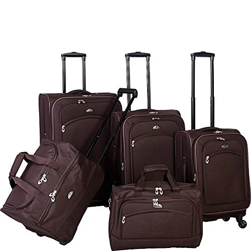 American Flyer South West Collection 5-Piece Luggage Set, Brown 3 American Flyer South West Collection 5-Piece Luggage Set, Brown