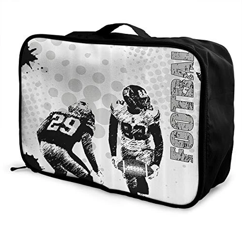 HFXFM American Football Travel Pouch Carry-on Duffel Bag Waterproof Portable Luggage Bag Attach 3 HFXFM American Football Travel Pouch Carry-on Duffel Bag Waterproof Portable Luggage Bag Attach