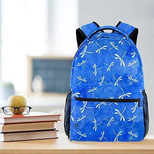 LORVIES Japanese Sashiko Pattern And Dragonflies Daily Bags Backpacks Sports Travel Shoulder Bags 4 LORVIES Japanese Sashiko Pattern And Dragonflies Daily Bags Backpacks Sports Travel Shoulder Bags - Image 2