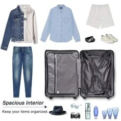 Flieks Luggage Sets 3 Piece Spinner Suitcase With TSA Lock Lightweight 20 24 28 Inch (Elegant Blue) -Vera Bradley Shop 51xs azpZyL