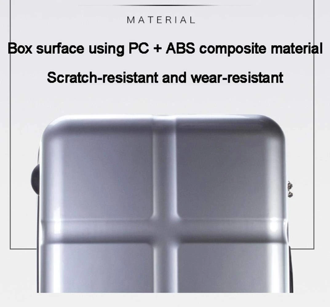 Suitcase, Lightweight, Large 28-Inch Hard-Shell Aluminum Alloy Suitcase, 4 Spinner Wheels, Abs Luggage Travel Trolley, Silver, 24 Inch 6 Suitcase, Lightweight, Large 28-Inch Hard-Shell Aluminum Alloy Suitcase, 4 Spinner Wheels, Abs Luggage Travel Trolley, Silver, 24 Inch - Image 4