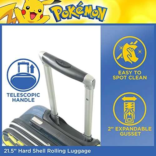 Ful Pokemon Pikachu 21 Inch Rolling Luggage, Hardshell Carry On Suitcase With Wheels, Multicolor (FBML0001-998) 6 Ful Pokemon Pikachu 21 Inch Rolling Luggage, Hardshell Carry On Suitcase With Wheels, Multicolor (FBML0001-998) - Image 4