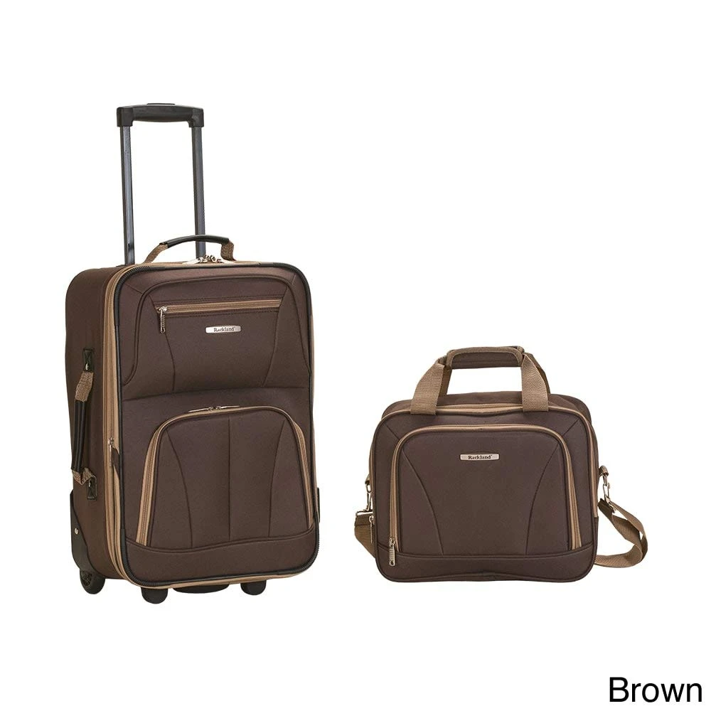 Rockland New Generation 2-Piece Lightweight Carry-On Softsided Luggage Set Charcoal 4 Rockland New Generation 2-Piece Lightweight Carry-On Softsided Luggage Set Charcoal - Image 2