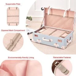 UNIWALKER Vintage Suitcase Set 20 Inch Carry On Spinner Luggage With 12 Inch Handbag For Women -Vera Bradley Shop 51z1OxVDTvL