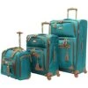 Steve Madden Designer Luggage Collection- 3 Piece Softside Expandable Lightweight Spinner Suitcases- Travel Set Includes Under Seat Bag, 20-Inch Carry On & 28-Inch Checked Suitcase (Harlo Teal Blue) 2 Steve Madden Designer Luggage Collection- 3 Piece Softside Expandable Lightweight Spinner Suitcases- Travel Set Includes Under Seat Bag, 20-Inch Carry On & 28-Inch Checked Suitcase (Harlo Teal Blue) -Vera Bradley Shop 51z2 SshdYL