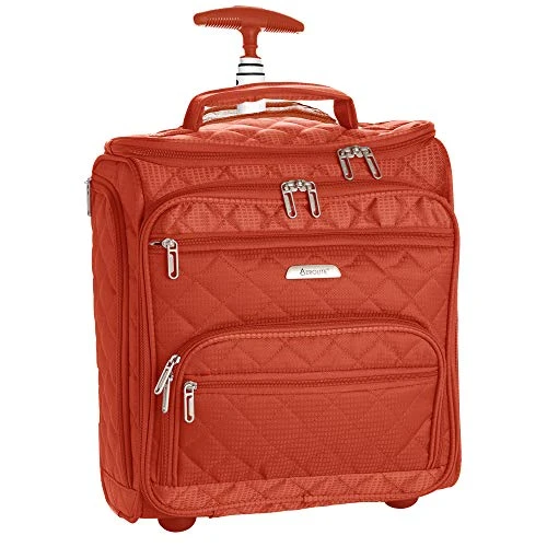 16.5" Underseat Women Luggage Carry On Suitcase - Small Rolling Tote Bag With Wheels (Orange) 3 16.5" Underseat Women Luggage Carry On Suitcase - Small Rolling Tote Bag With Wheels (Orange)