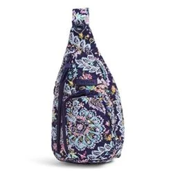 Vera Bradley Women's Signature Cotton Mini Sling Backpack, French Paisley, One Size