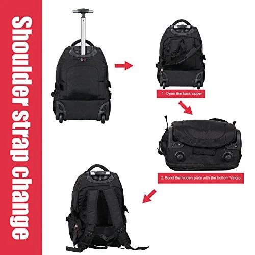 19” Rolling Carry-On Luggage Travel Duffel Bag For Men,Tsa Checkpoint Friendly Wheeled Backpack, 6 19” Rolling Carry-On Luggage Travel Duffel Bag For Men,Tsa Checkpoint Friendly Wheeled Backpack, - Image 4