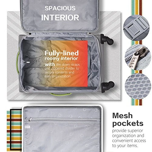 Coolife Luggage 3 Piece Set Suitcase Spinner Softshell Lightweight (blue+sliver) 6 Coolife Luggage 3 Piece Set Suitcase Spinner Softshell Lightweight (blue+sliver) - Image 4