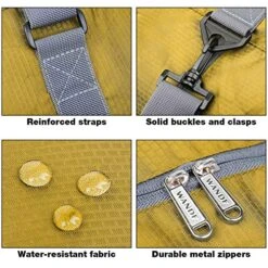 Wandf Foldable Travel Duffel Bag Luggage Sports Gym Water Resistant Nylon (Yellow) 11 Wandf Foldable Travel Duffel Bag Luggage Sports Gym Water Resistant Nylon (Yellow) -Vera Bradley Shop 618vD4apxDL