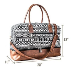 MyMealivos Canvas Weekender Bag, Overnight Travel Carry On Duffel Tote With Shoe Pouch (black) -Vera Bradley Shop 61967YrHvvL