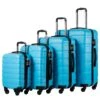 COOLIFE Luggage 4 Piece Set Suitcase Spinner Hardshell Lightweight TSA Lock (Family Set-Sky Blue) -Vera Bradley Shop 619uk 2BKXLYL