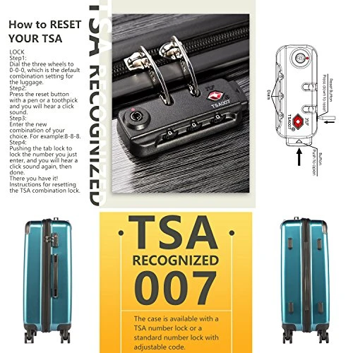 Coolife Luggage Expandable(only 28") Suitcase PC+ABS Spinner 20in 24in 28in Carry On (white Grid New, L(28in)) 5 Coolife Luggage Expandable(only 28") Suitcase PC+ABS Spinner 20in 24in 28in Carry On (white Grid New, L(28in)) - Image 3