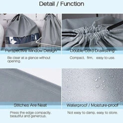 TINTON LIFE Set Of 10 Non-woven 19.7"x19.7" Drawstring Dust Cover Bag With Visual Window For Handbags Purses Shoes(Coffee) -Vera Bradley Shop 61MNDRGrWYL