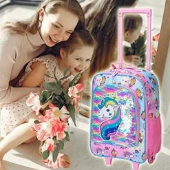 Kids Suitcase, Rolling Luggage With Wheels For Girls - Unicorn -Vera Bradley Shop 61N9pJM85NS