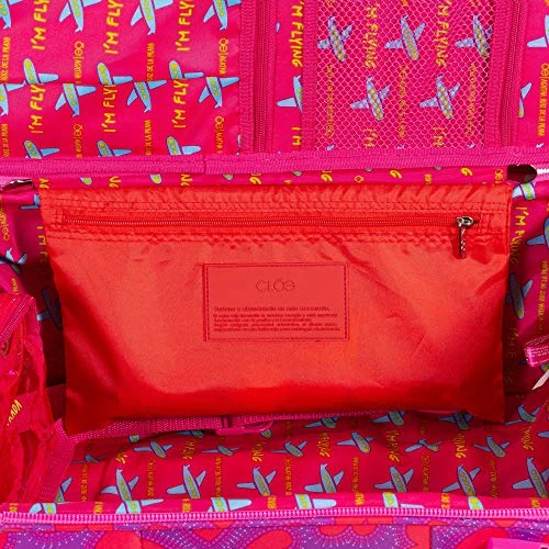 Cloe By Agatha Ruiz De La Prada Carry-On 20 Inch Luggage With 360º-spinner Wheels In Magenta Color 7 Cloe By Agatha Ruiz De La Prada Carry-On 20 Inch Luggage With 360º-spinner Wheels In Magenta Color - Image 5