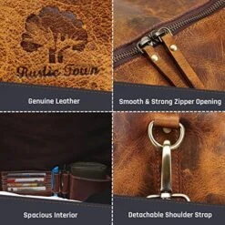 Leather Duffel Bags For Men Women - Airplane Underseat Carry On Luggage By Rustic Town -Vera Bradley Shop 61PmVTP5PiL