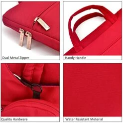 YOUPECK Water Repellent 11-11.6 Inch Laptop Shoulder Bag Compatible MacBook Air 11 12, Surface Pro, Sumsung Tab Polyester Protective Messenger Briefcase Men Women Carrying Handbag Sleeve Case, Red 20 YOUPECK Water Repellent 11-11.6 Inch Laptop Shoulder Bag Compatible MacBook Air 11 12, Surface Pro, Sumsung Tab Polyester Protective Messenger Briefcase Men Women Carrying Handbag Sleeve Case, Red -Vera Bradley Shop 61X3mGXYurL