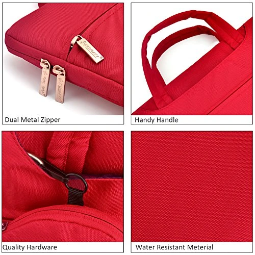 YOUPECK Water Repellent 11-11.6 Inch Laptop Shoulder Bag Compatible MacBook Air 11 12, Surface Pro, Sumsung Tab Polyester Protective Messenger Briefcase Men Women Carrying Handbag Sleeve Case, Red 11 YOUPECK Water Repellent 11-11.6 Inch Laptop Shoulder Bag Compatible MacBook Air 11 12, Surface Pro, Sumsung Tab Polyester Protective Messenger Briefcase Men Women Carrying Handbag Sleeve Case, Red - Image 9