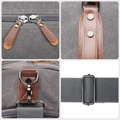 Oflamn Large Duffle Bag Canvas Leather Weekender Overnight Travel Carry On Tote Bag With Shoe Compartment And Toiletry Bag (Grey) 12 Oflamn Large Duffle Bag Canvas Leather Weekender Overnight Travel Carry On Tote Bag With Shoe Compartment And Toiletry Bag (Grey) -Vera Bradley Shop 61 nGCJt0KL