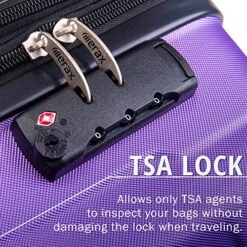 Merax Luggage Set Expandable 3 Piece Sets With TSA Lock, Lightweight Hardside Luggage With Spinner Wheels (Purple) 18 Merax Luggage Set Expandable 3 Piece Sets With TSA Lock, Lightweight Hardside Luggage With Spinner Wheels (Purple) -Vera Bradley Shop 61dfWnJ5JWL