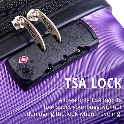 Merax Luggage Set Expandable 3 Piece Sets With TSA Lock, Lightweight Hardside Luggage With Spinner Wheels (Purple) 10 Merax Luggage Set Expandable 3 Piece Sets With TSA Lock, Lightweight Hardside Luggage With Spinner Wheels (Purple) - Image 8