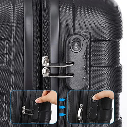 SUPER DEAL Hardside Expandable Spinner Luggage 21 Inch Carry On Luggage Lightweight Travel Suitcase With 360°Swivel Wheels And Height Adjustable Handle, Black 5 SUPER DEAL Hardside Expandable Spinner Luggage 21 Inch Carry On Luggage Lightweight Travel Suitcase With 360°Swivel Wheels And Height Adjustable Handle, Black - Image 3