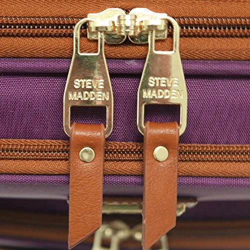 Steve Madden Designer Luggage Collection - Expandable 24 Inch Softside Bag - Durable Mid-sized Lightweight Checked Suitcase With 4-Rolling Spinner Wheels (Global Purple) 4 Steve Madden Designer Luggage Collection - Expandable 24 Inch Softside Bag - Durable Mid-sized Lightweight Checked Suitcase With 4-Rolling Spinner Wheels (Global Purple) - Image 2