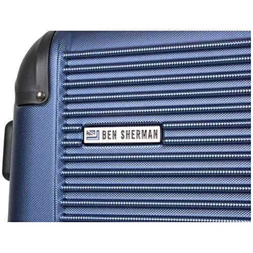 Ben Sherman 181037 Norwich Collection Lightweight Hardside PET Expandable 8-Wheel Spinner Luggage, Indigo, 28-Inch Checked 4 Ben Sherman 181037 Norwich Collection Lightweight Hardside PET Expandable 8-Wheel Spinner Luggage, Indigo, 28-Inch Checked - Image 2