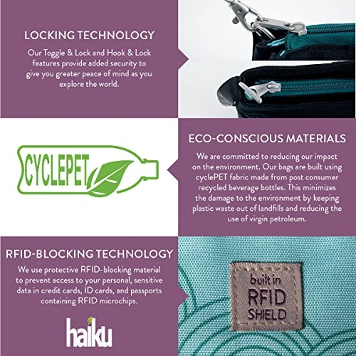 Haiku Women's Jaunt Eco Crossbody Handbag, Black Juniper 6 Haiku Women's Jaunt Eco Crossbody Handbag, Black Juniper - Image 4