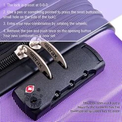 Expandable ABS Durable Suitcase 3 Piece Luggage Sets Lightweight With Double Wheels TSA Lock Spinner, Unisex Adults Teens Home Outddor Carry On Luggage (Purple 20/24/28 Inch) -Vera Bradley Shop 61kmN28tysS