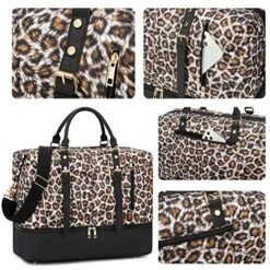 Weekender Overnight Bag Oversized Travel Duffel Leather For Men And Women (Brown Black Leopard Print) -Vera Bradley Shop 61qxlLaG7lL