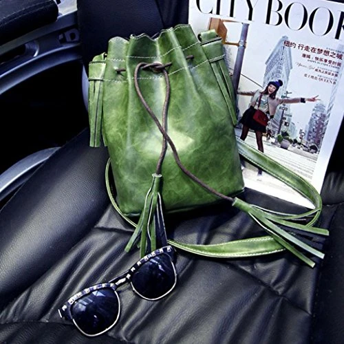 Women Bag, Gillberry New Handbag Shoulder Tassel Messenger Bag Purse Satchel (Green) 4 Women Bag, Gillberry New Handbag Shoulder Tassel Messenger Bag Purse Satchel (Green) - Image 2