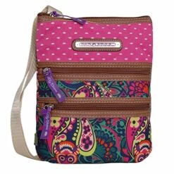 Lily Bloom OWL-ILVER TWIST Karma Bloom Nylon Mini Crossbody Shoulder Bag