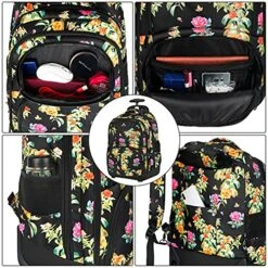 Backpack With Wheels, Travel-friendly Rolling Laptop Backpack For Men Women, MATEIN Freewheel Carry On Luggage Business Bag, Compact College School Student Computer Bag Fit 17 Inch Notebook, Floral 12 Backpack With Wheels, Travel-friendly Rolling Laptop Backpack For Men Women, MATEIN Freewheel Carry On Luggage Business Bag, Compact College School Student Computer Bag Fit 17 Inch Notebook, Floral -Vera Bradley Shop 61x4 P1eVsL