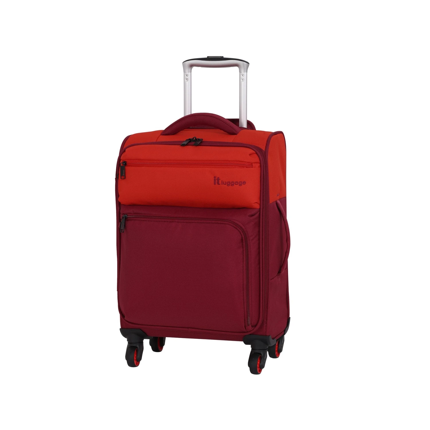 It Luggage Duotone 4 Wheel Lightweight Cabin Suitcase, 53 Cm, 34 L, Orange + Red Dahlia 3 It Luggage Duotone 4 Wheel Lightweight Cabin Suitcase, 53 Cm, 34 L, Orange + Red Dahlia