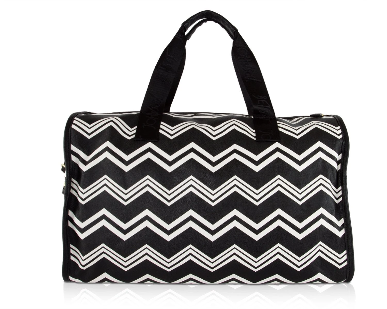 Betsey Johnson Chevron Carry On Weekender Travel Duffel Bag - Black White 7 Betsey Johnson Chevron Carry On Weekender Travel Duffel Bag - Black White - Image 5